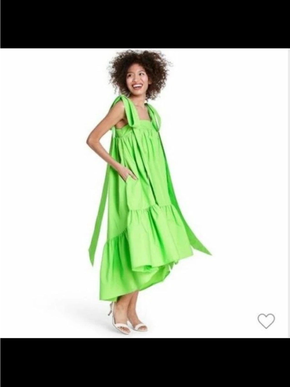 Green Christopher John Roger’s for Target Tie Strap High Low Baby Doll Dress